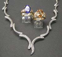 Blue Tanzanite, Yellow Imperial Topaz with 14K yellow gold