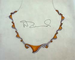 Necklace design sketch by Walter Zimochod